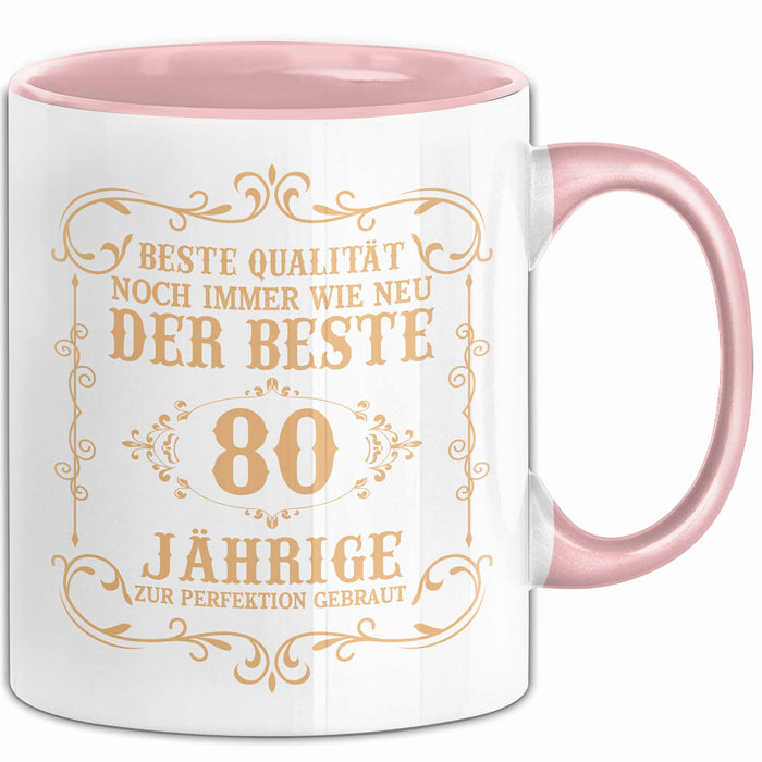 80er Geburtstag Geschenk Männer Vater Mann Noch Immer Der Beste 80-Jährige Zur Perfektion Gebraut Opa Rosa Trendation