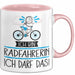 Geschenk für Radfahrerin Tasse Lustige Geschenkidee Geburtstag Ich Bin Radfahrerin Ich Darf Das Rosa Trendation