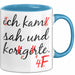 Deutschlehrer Unterricht Tasse Geschenk Lustige Geschenkidee Spruch Ich Kam Sah Und Korrigierte Blau Trendation