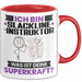 Slackline-Instruktor Tasse Geschenk für Slackline-Instruktor Geburtstag Lustiger Spruch Kaffee-Becher Was Ist Deine Superkraft Rot Trendation