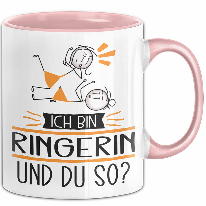 Ringerin Tasse Geschenk Ich Bin Ringerin Und Du So Geschenkidee Lustiger Spruch Becher Rosa Trendation