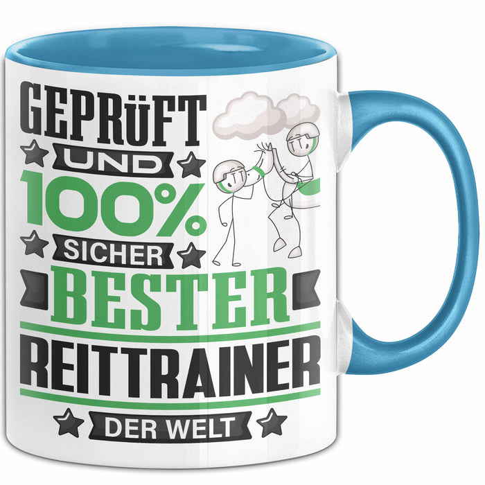 Reittrainer Geschenk Lustiger Spruch für Reittrainer Geschenkidee Bester Reittrainer Der Welt Blau Trendation