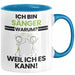 Sänger Geschenk Tasse Lustiger Spruch Ich Bin Sänger Warum Weil Ich Es Kann Geschenkidee Bester Sänger Geburtstag Kaffee-Becher Blau Trendation