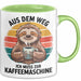 Faultier Kaffee Liebhaber Tasse Geschenk Lustige Geschenkidee Spruch Aus Dem Weg Ich Muss Zur Kaffeemaschine Grün Trendation