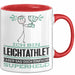 Leichtathlet Geschenk Tasse Ich Bin Leichtathlet Aber Sag Doch Einfach Superheld Lustige Geschenkdiee für Leichtathlet Kaffee-Becher Rot Trendation