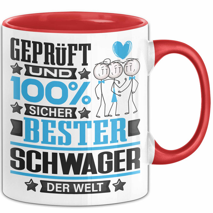 Schwager Geschenk Lustiger Spruch für Schwager Geschenkidee Bester Schwager Der Welt Rot Trendation