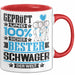 Schwager Geschenk Lustiger Spruch für Schwager Geschenkidee Bester Schwager Der Welt Rot Trendation
