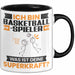 Basketballspieler Tasse Geschenk für Basketballspieler Geburtstag Lustiger Spruch Kaffee-Becher Was Ist Deine Superkraft Schwarz Trendation