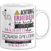 Squash-Spielerin Tasse Geschenk Lustiger Spruch Bitte Erheben Sie Sich Seine Majestät Die Squash-Spielerin Betritt Den Raum Weiß Trendation