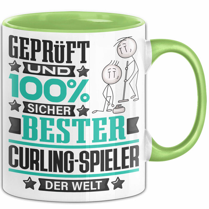 Curling-Spieler Geschenk Lustiger Spruch für Curling-Spieler Geschenkidee Bester Curling-Spieler Der Welt Grün Trendation