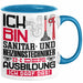Sanitär- und Heizungstechniker Ausbildung Tasse Geschenk Ich Bin Sanitär- und Heizungstechniker In Der Ausbildung Ich Darf Das Geschenkidee Spruch Blau Trendation