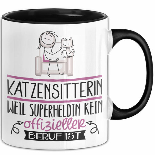 Katzensitterin Geschenk Tasse Lustiger Spruch Katzensitterin Weil Superheldin Kein Offizieller Beruf Ist Geschenkidee Trendation