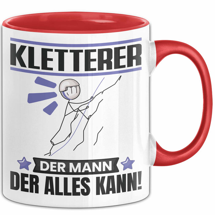 Kletterer Tasse Geschenk für Kletterer Der Mann Der Alles Kann Geschenkidee zum Geburtstag Rot Trendation
