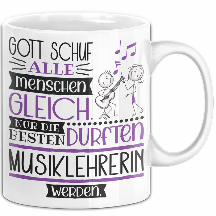 Musiklehrerin Geschenk Becher Tasse Gott Schuf Alle Menschen Gleich Nur Die Besten Durfeten Musiklehrerin Werden Geschenkidee Lustig Weiß Trendation