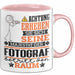 Fotograf Geschenk Tasse Lustiger Spruch Erheben Sie Sich Der Fotograf Betritt den Raum Rosa Trendation