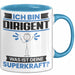 Dirigent Tasse Geschenk für Dirigent Geburtstag Lustiger Spruch Kaffee-Becher Was Ist Deine Superkraft Blau Trendation