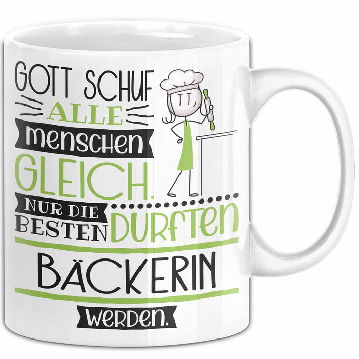 Bäckerin Geschenk Becher Tasse Gott Schuf Alle Menschen Gleich Nur Die Besten Durfeten Bäckerin Werden Geschenkidee Lustig Weiß Trendation