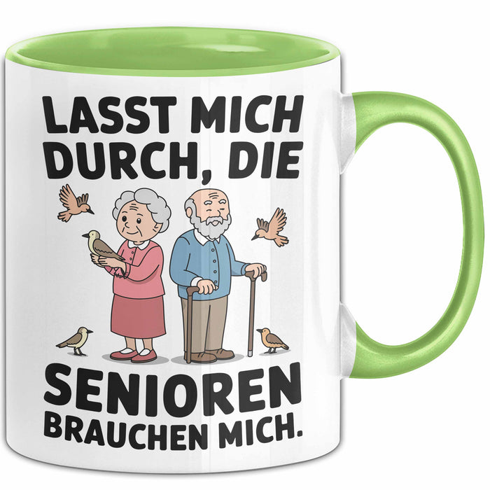 Krankenschwester Pflege Betreuung Tasse Geschenk Lustige Geschenkidee Spruch Lasst Mich Durch Die Senioren Brauchen Mich Grün Trendation