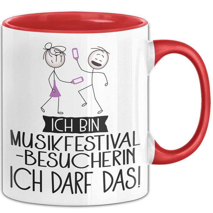 Geschenk für Musikfestival-Besucherin Tasse Lustige Geschenkidee Geburtstag Ich Bin Musikfestival-Besucherin Ich Darf Das Rot Trendation