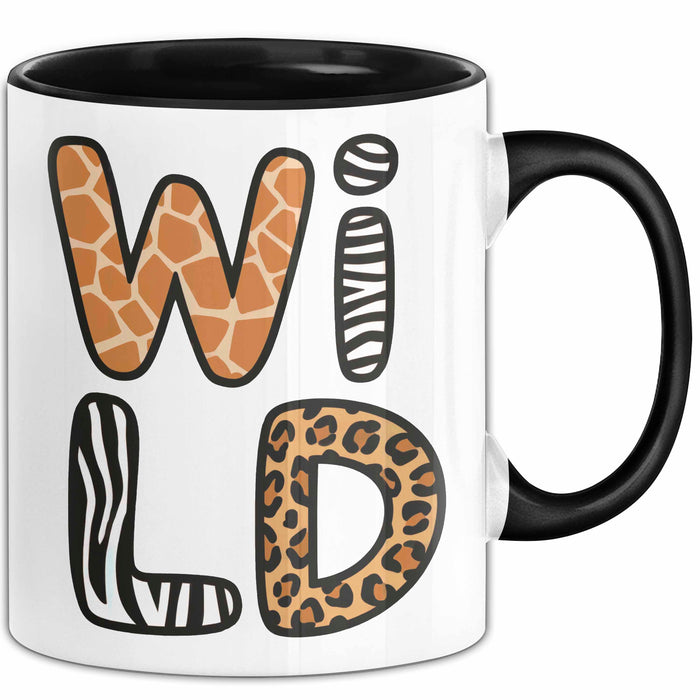 Wilde Tiere Tasse Geschenk Lustige Geschenkidee Spruch Wild Schwarz Trendation