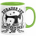 Nähen Geschenk Tasse Geschenkidee Frauen Zuhause Ist Wo Meine Nähmaschine Steht Grün Trendation