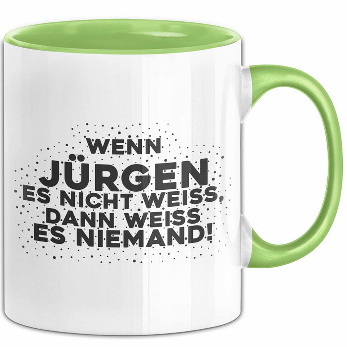 Juergen Tasse Wenn Juergen Es Nicht Weiss, Dann Weiss Es Niemand! Geschenk