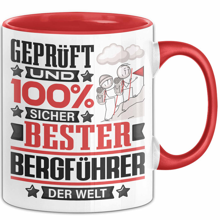 Bergführer Geschenk Lustiger Spruch für Bergführer Geschenkidee Bester Bergführer Der Welt Rot Trendation