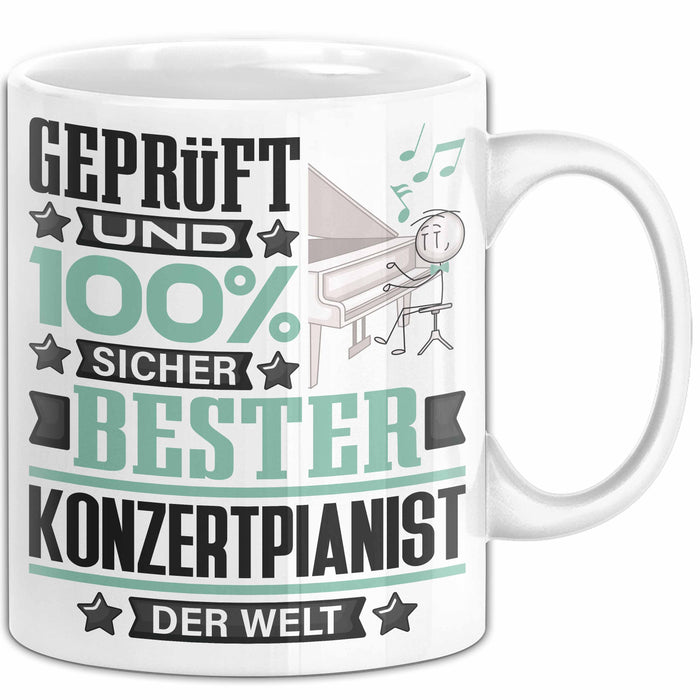 Konzertpianist Geschenk Lustiger Spruch für Konzertpianist Geschenkidee Bester Konzertpianist Der Welt Weiß Trendation