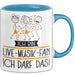 Geschenk für Live-Musik-Fan Tasse Lustige Geschenkidee Geburtstag Ich Bin Live-Musik-Fan Ich Darf Das Blau Trendation