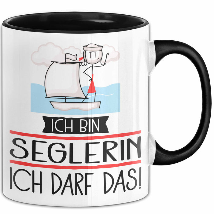 Geschenk für Seglerin Tasse Lustige Geschenkidee Geburtstag Ich Bin Seglerin Ich Darf Das Trendation
