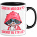 Sarkasmus Tasse Geschenk Lustiger Spruch Hund Guten Morgen Suchst Du Streit Becher Schwarz Trendation