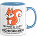 Eichhörnchen Tierliebhaber Tasse Geschenk Lustige Geschenkidee Spruch Dann Sei Ein Eichhörnchen Blau Trendation