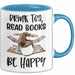 Bücher-Leser Tasse Geschenk Drink Tea Read Books Be Happy Bücher Lesen Becher Blau Trendation
