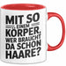 Sarkastischer Glatzkopf Tasse Geschenk Lustige Geschenkidee Mit So Einem Körper Wer Braucht Schon Haare Rot Trendation