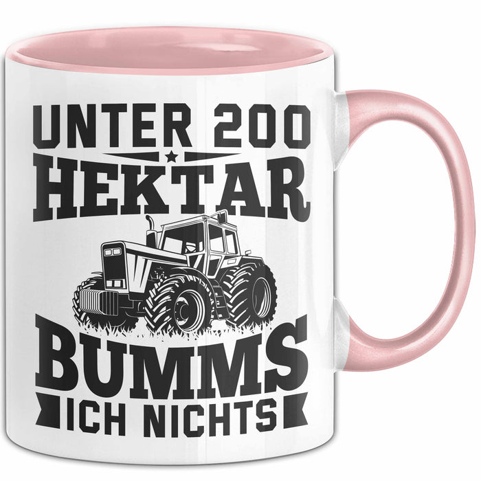 Landwirt Tasse Geschenk Unter 200 Hektar Bumms Ich Nichts Bauer Traktor Becher Rosa Trendation