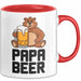 Papa Vatertag Tasse Becher Geschenk Lustige Geschenkidee Spruch Papa Bierbär Rot Trendation