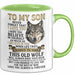 Sohn Tasse Geschenk To My Son Never Forget I Love You Wolf Geschenkidee Grün Trendation
