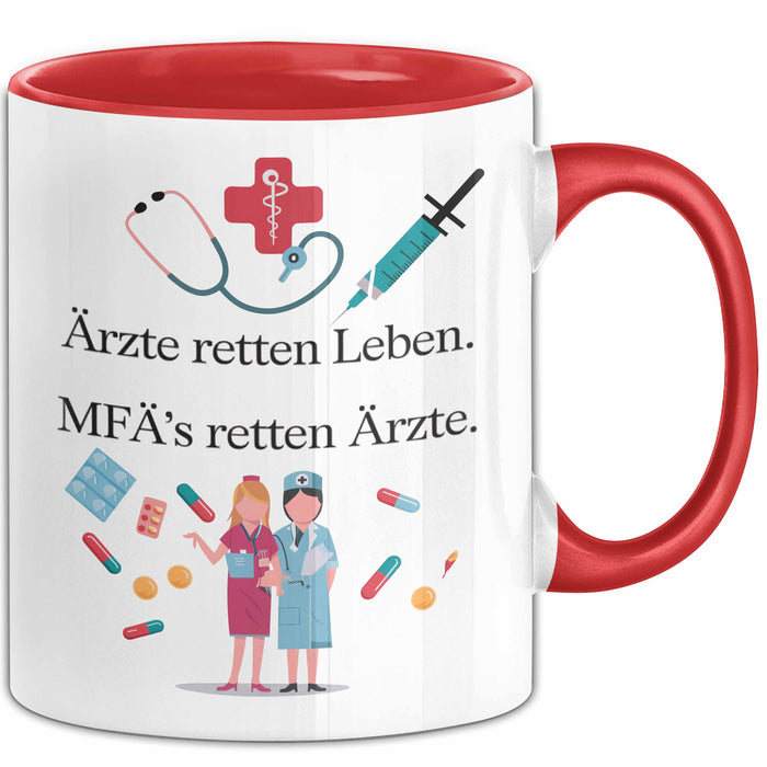 Medizinstudent Arzt Tasse Geschenk Lustige Geschenkidee Spruch Ärzte Retten Leben Mfas Retten Ärzte Rot Trendation