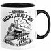 Modelleisenbahn Tasse Geschenk Ich Bin Nicht Zu Alt Um Mit Zügen Zu Spielen Eisenbahner Zugführer Geschenkidee Kaffee-Becher Schwarz Trendation