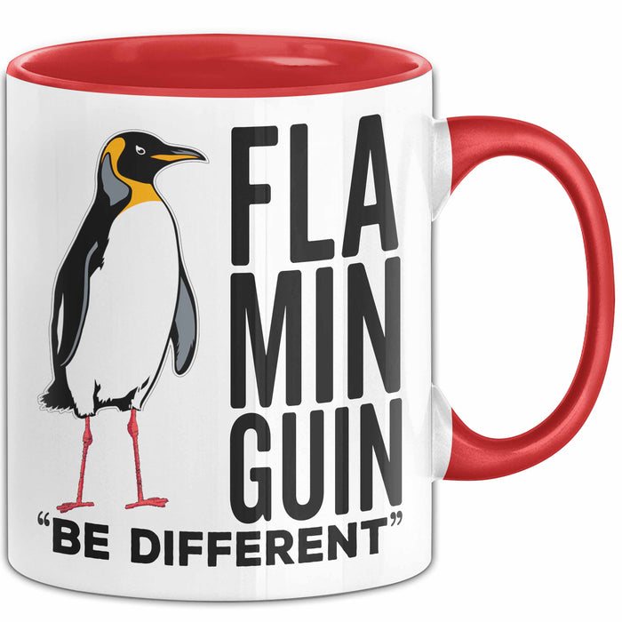 Pinguin Flamingo Tasse Geschenk Lustige Geschenkidee Spruch Flaminguin Rot Trendation