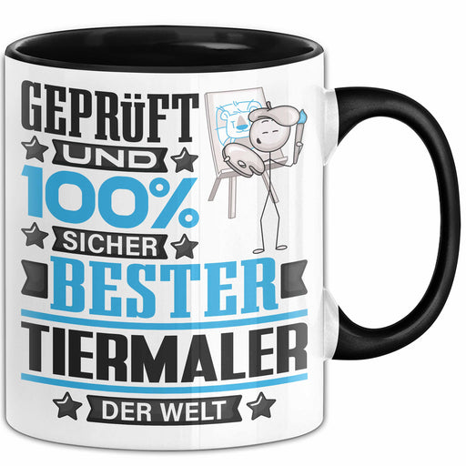 Tiermaler Geschenk Lustiger Spruch für Tiermaler Geschenkidee Bester Tiermaler Der Welt Schwarz Trendation