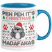 Lustige Tasse Weihnachten Pew Pew It's Christmas Madafakas Katzen Geschenkidee Liebhaber Besitzerin Blau Trendation
