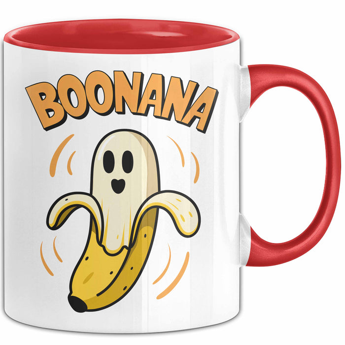 Banane Halloween Feier Tasse Geschenk Lustige Geschenkidee Spruch Boonana Rot Trendation