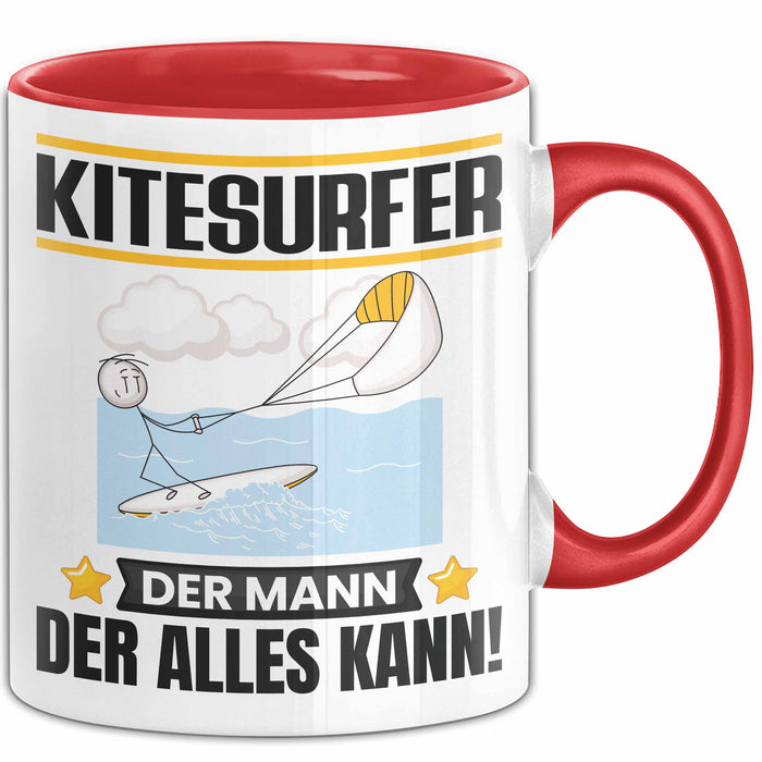 Kitesurfer Tasse Geschenk für Kitesurfer Der Mann Der Alles Kann Geschenkidee zum Geburtstag Rot Trendation