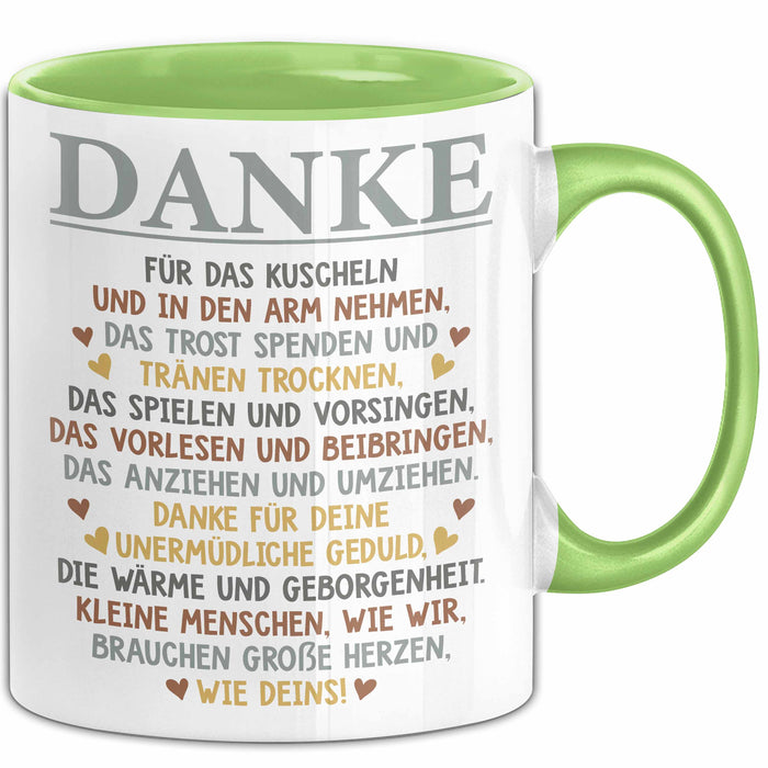 Unterricht Lehrer Wertschätzung Tasse Geschenk Lustige Geschenkidee Spruch Danke Für Das Kuscheln Grün Trendation