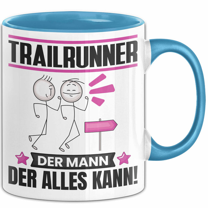 Trailrunner Tasse Geschenk für Trailrunner Der Mann Der Alles Kann Geschenkidee zum Geburtstag Blau Trendation