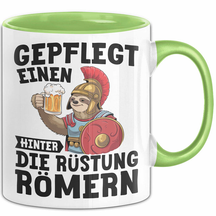 Biertrinker Tasse Geschenk Gepflegt Einen Hinter Die Rückstung Römern Becher Grün Trendation