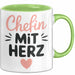 Büroarbeit Kollege Chef Tasse Geschenk Lustige Geschenkidee Spruch Chefin Mit Herz Grün Trendation