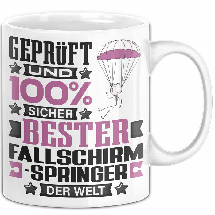 Fallschirmspringer Geschenk Lustiger Spruch für Fallschirmspringer Geschenkidee Bester Fallschirmspringer Der Welt Weiß Trendation