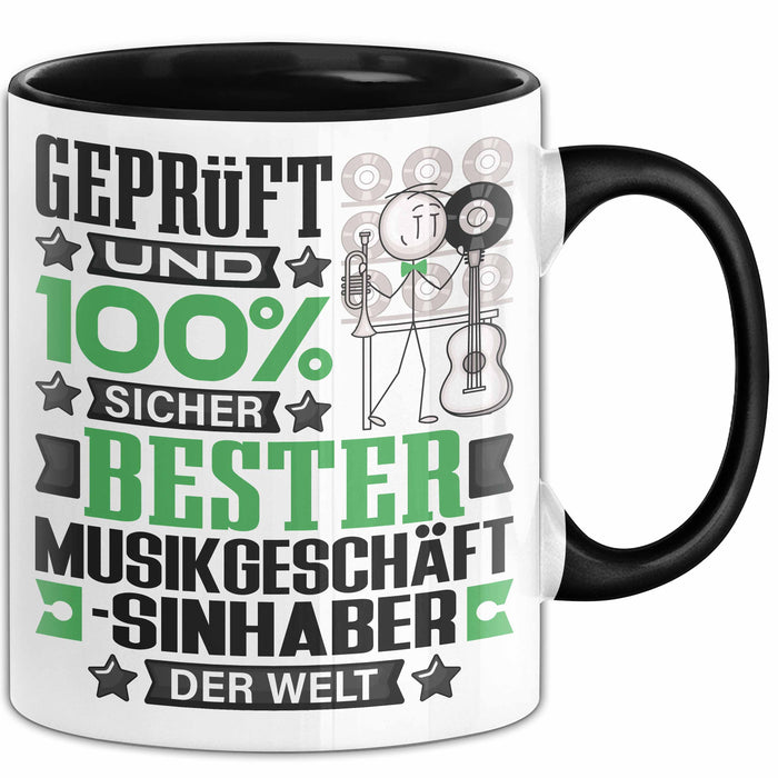 Musikgeschäftsinhaber Geschenk Lustiger Spruch für Musikgeschäftsinhaber Geschenkidee Bester Musikgeschäftsinhaber Der Welt Schwarz Trendation